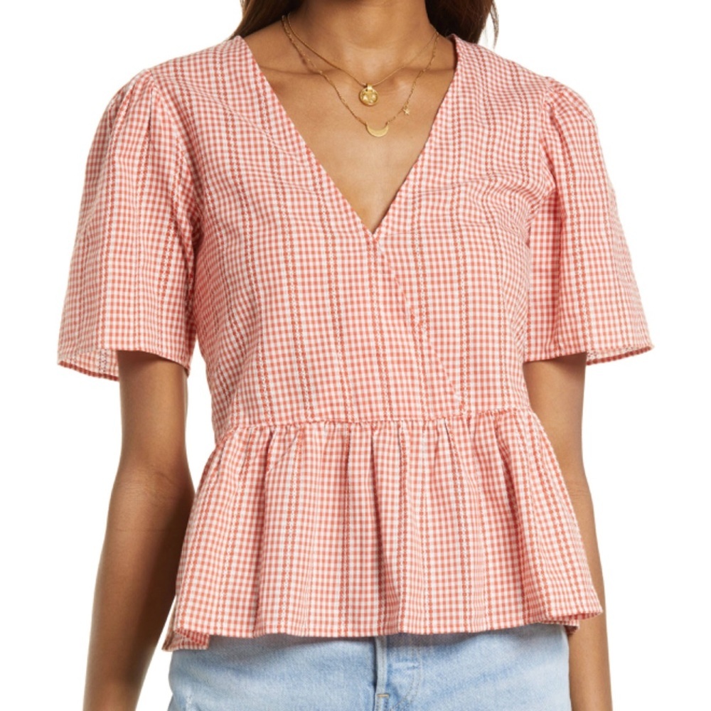 Madewell crossover peplum top